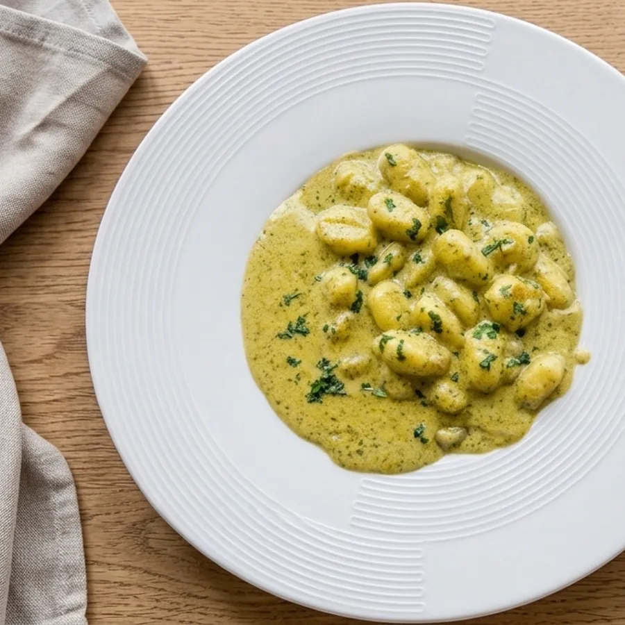 Gnocchi pesto — pâtes fraîches maison de Pizza Nova à Bezons