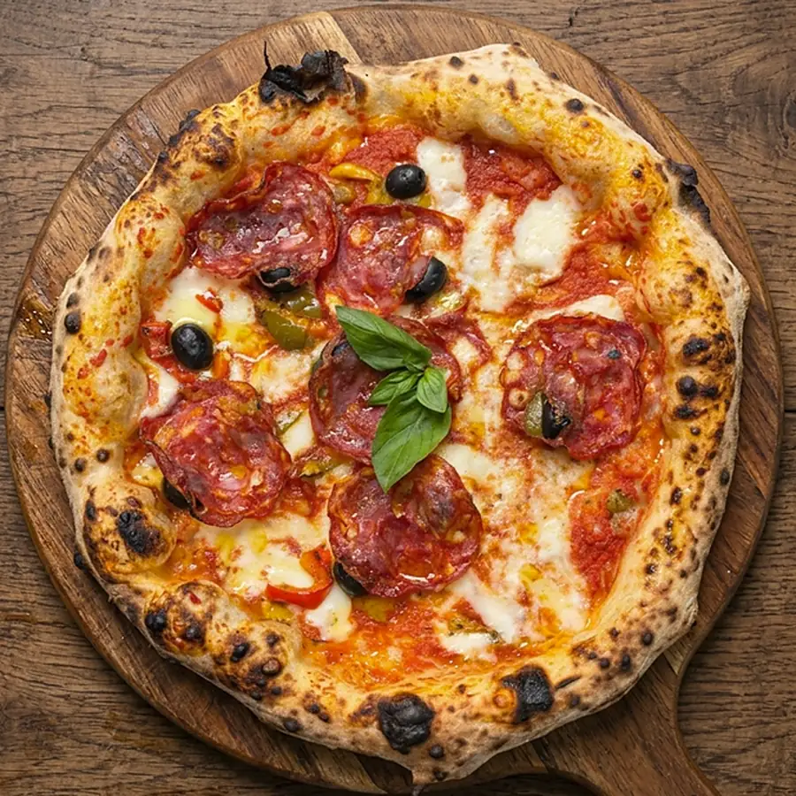 Salami — pizza au feu de bois de Pizza Nova à Bezons