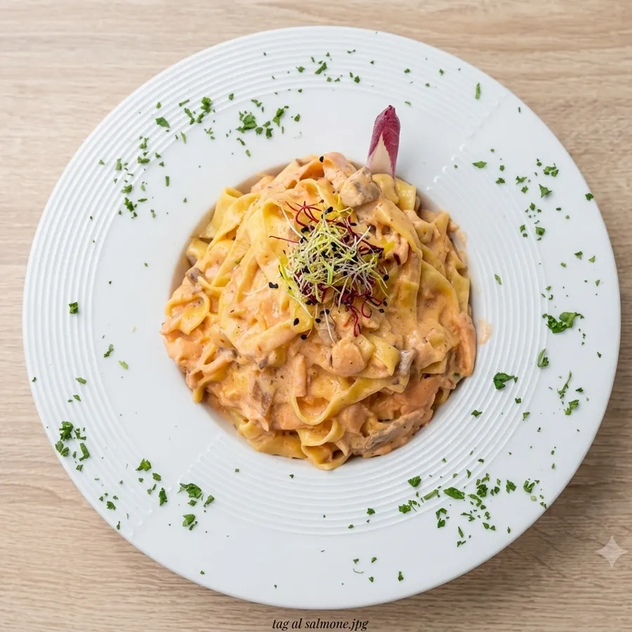 Tagliatelle al salmone — pâtes fraîches maison de Pizza Nova à Bezons